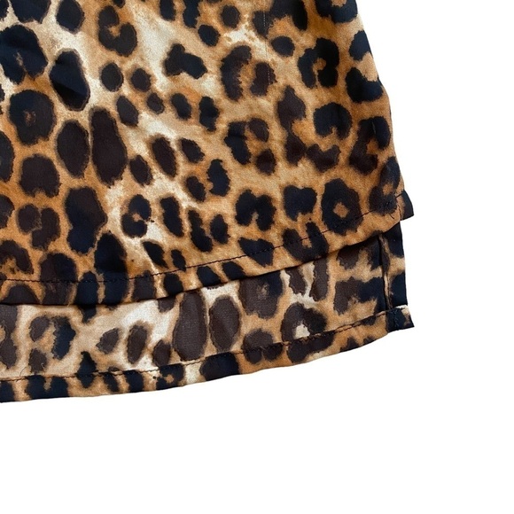 Express Sleeveless Brown Black Cheetah Animal Print Blouse XS - Picture 8 of 11